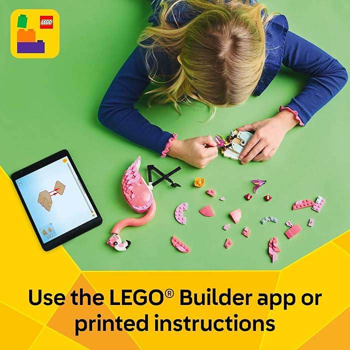 LEGO Creator 3 in 1 Wild Animals: Pink Flamingo Animal Building Toy - Playset with 3 Build Options, Pink Flamingo, Cockatoo, or Axolotl - Learning Toy for Kids, Ages 8+ - 31170 - Image 7
