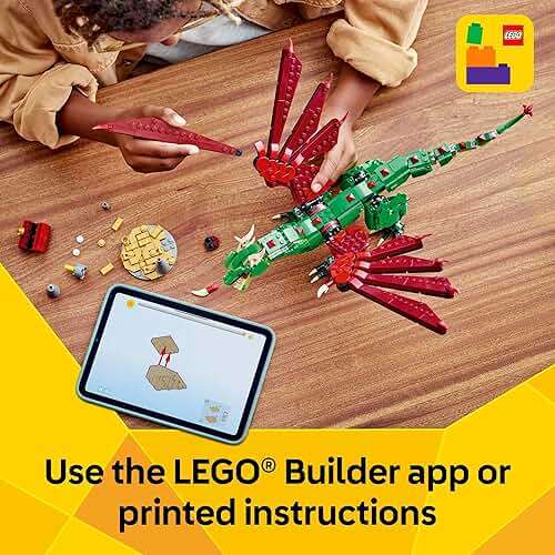 LEGO Creator 3 in 1 Medieval Dragon Toy - Building Toy with 3 Build Options, Dragon, Sea Serpent, or Phoenix - Fantasy Set for Kids, Boys and Girls, Ages 9+ - Gift Idea for Birthdays - 31161 - Image 6