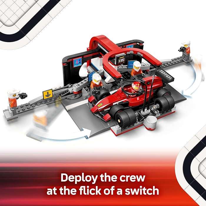 LEGO City F1 Pit Stop & Pit Crew with Ferrari Car Toy - Model Race Car Toy Building Playset for Kids, Boys and Girls, Ages 6+ - F1 Collectible for Fans - Gift Idea for Birthdays - 60443 - Image 3