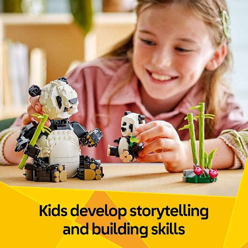 LEGO Creator 3 in 1 Wild Animals Panda Family - Building Toy Kit for Kids with 3 Building Options, Panda, Penguin, or Orca - 8 Year Old Girl & Boy Birthday Gifts - 31165 - Image 5