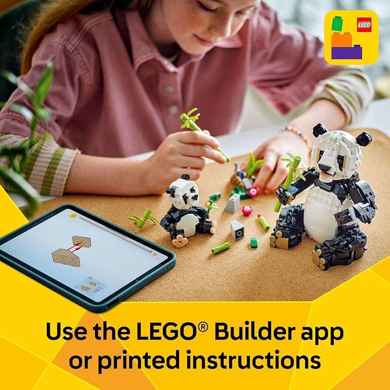 LEGO Creator 3 in 1 Wild Animals Panda Family - Building Toy Kit for Kids with 3 Building Options, Panda, Penguin, or Orca - 8 Year Old Girl & Boy Birthday Gifts - 31165 - Image 6