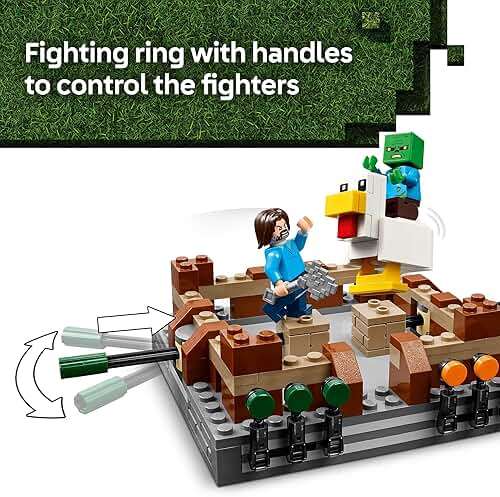 LEGO Minecraft Woodland Mansion Fighting Ring - Building Toy for Kids Age 10+ - Includes Steve, Garrett, & Henry Minecraft Figures, Plus a Chicken Jockey & More - Birthday Gift Idea for Fans - 21272 - Image 3