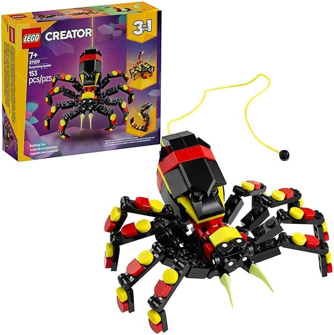 LEGO Creator 3 in 1 Wild Animals Surprising Spider Toy - Building Toy with 3 Build Options, Spider, Scorpion, or Snake - Animal Figures for Kids, Boys & Girls, Ages 7+ - Gift Idea for Birthday - 31159 - Image 1