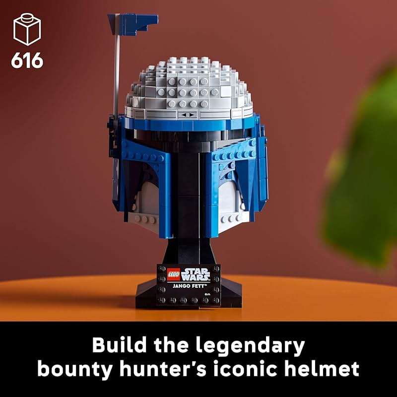 LEGO Star Wars Jango Fett Helmet - DIY Model Kit for Adults 18+ - Collectible Building Set - Room Decor Idea for Attack of The Clones Fans - Gift for Father's Day - 75408 - Image 2