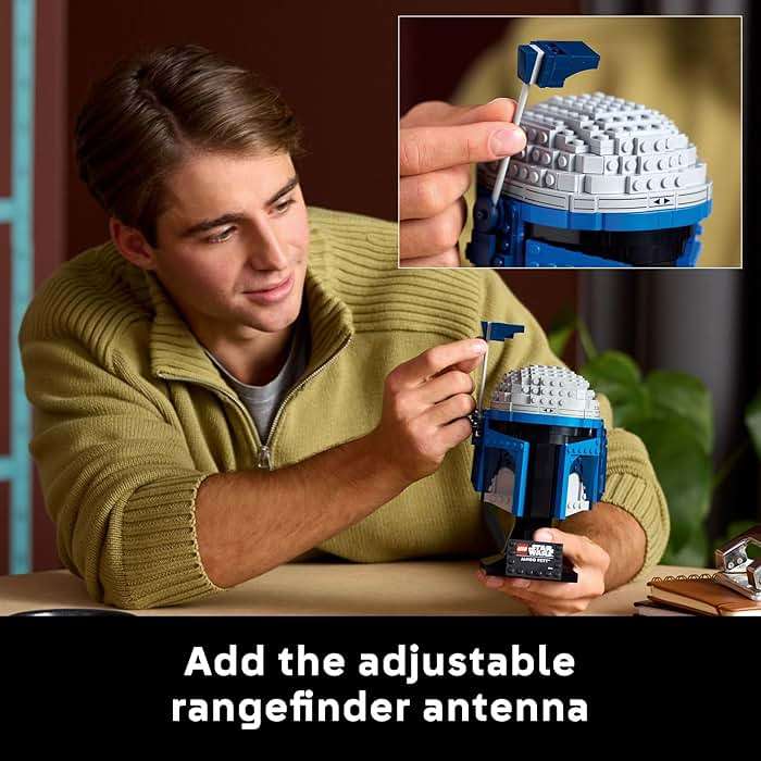 LEGO Star Wars Jango Fett Helmet - DIY Model Kit for Adults 18+ - Collectible Building Set - Room Decor Idea for Attack of The Clones Fans - Gift for Father's Day - 75408 - Image 4