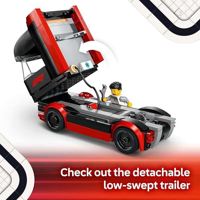 LEGO City F1 Truck with RB20 & AMR24 F1 Car Toys - Model Car Building Toy Set for Kids, Boys and Girls, Ages 8+ - Formula 1 Collectible for Fans - Gift Idea for Birthdays - 60445 - Image 3