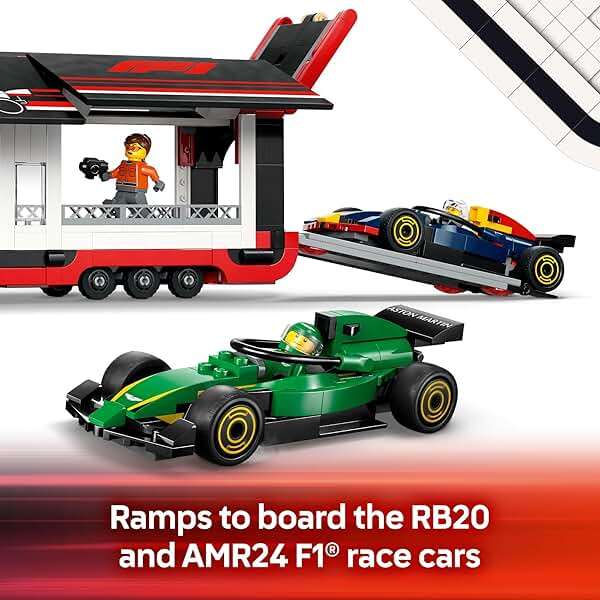 LEGO City F1 Truck with RB20 & AMR24 F1 Car Toys - Model Car Building Toy Set for Kids, Boys and Girls, Ages 8+ - Formula 1 Collectible for Fans - Gift Idea for Birthdays - 60445 - Image 4