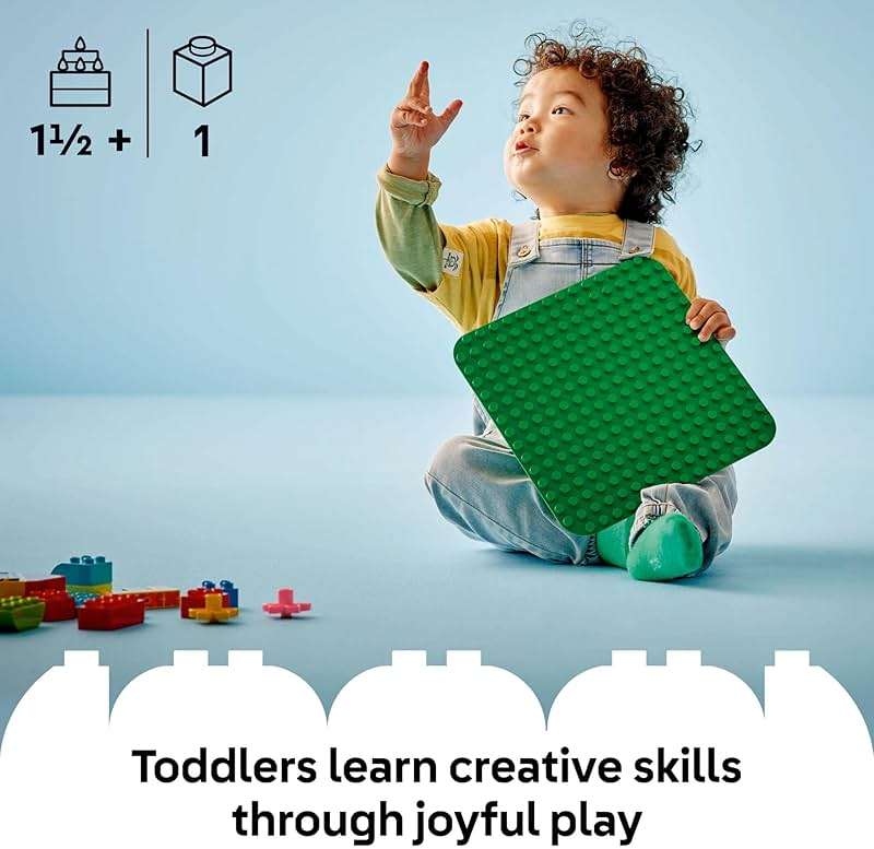 LEGO DUPLO Green Building Plate - Learning and Educational Building Toy for Toddlers, Preschool, Boys and Girls, Ages 1.5+ - Gift Ideas for Birthdays - 10460 - Image 2