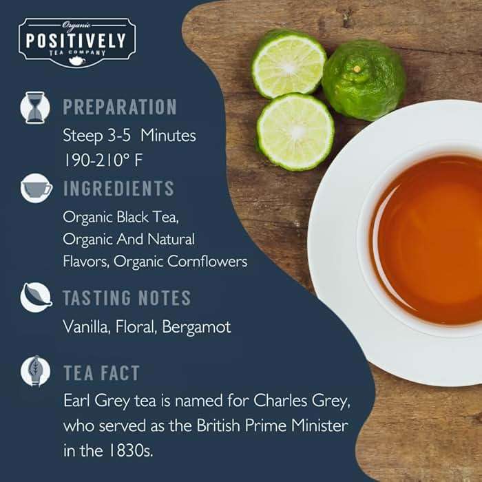 Organic Positively Tea Company, Earl Grey Crème Black Tea, Loose Leaf, 16 Ounce - Image 2