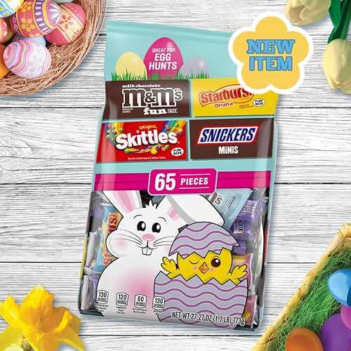 M&M'S, SKITTLES Original, SNICKERS, MILKY WAY & STARBURST Chocolate and Fruity Easter Candy for Easter Baskets and Eggs, 27.27 Ounce Bag - Image 3