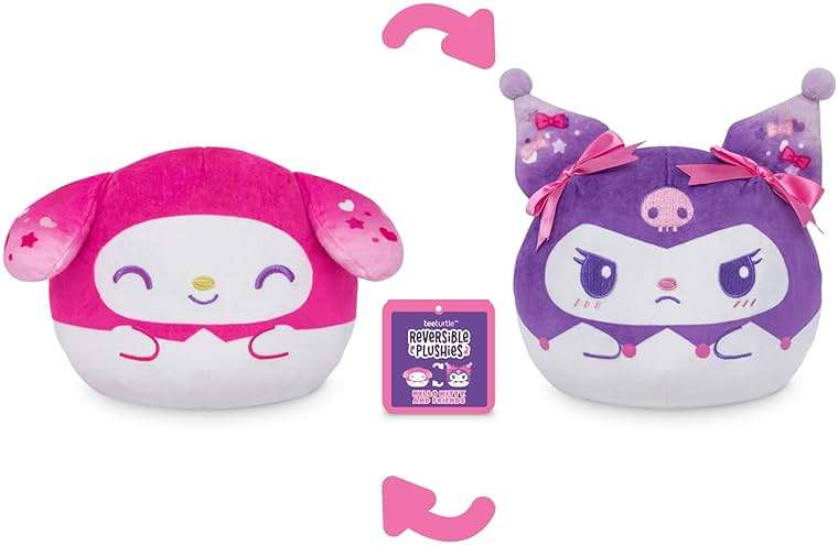 TeeTurtle My Melody and Kuromi Anniversary Edition Reversible 6" Plushie - Pink and Purple - Cute Kawaii Soft Stuffed Animal - Image 3