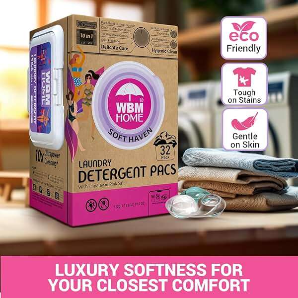 WBM Laundry Pods, 32 Count | Specially Designed for Undergarments With Soft Heaven Fragrance | Laundry Detergent Pods Formulated With Plant-Based Formula and Gentle Stain Remover - Image 5