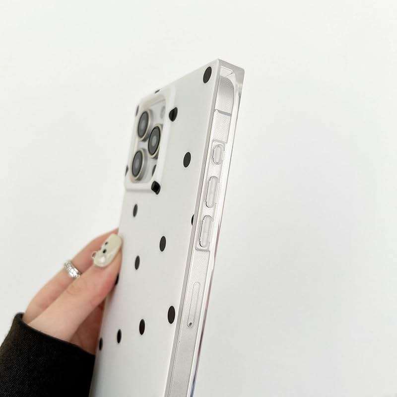 Reezaddin Polka Dots Matte Rectangle Phone Case Compatible with iPhone 16 Pro Max Cute Retro Vintage Boho Stylish Design Slim Protective Girly Cover(i16promax 6.9",Nude Almond) - Image 8