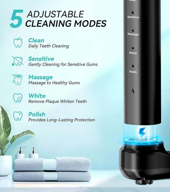 Professional Water Flosser & Electric Toothbrush Combo, 600ML Home Use Oral Irrigator for 10 Adjustable Water Pressure, 2 Cleaning Modes, 1+1 Brushing & Flossing for Complete Oral Care - Image 6
