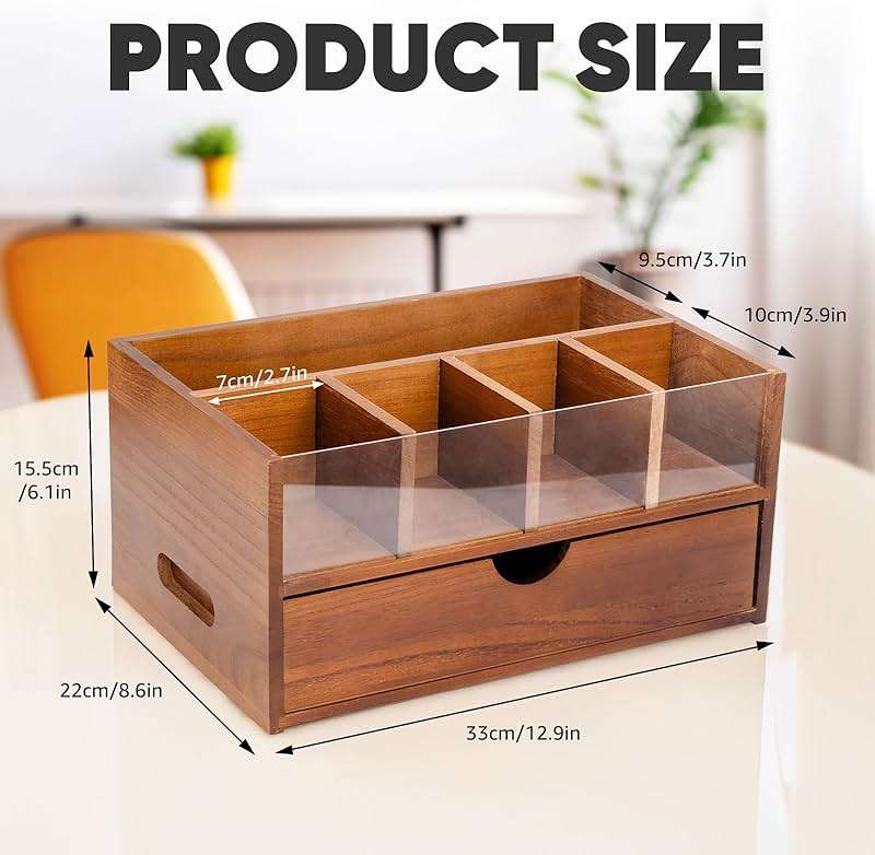OWATRKDEY Coffee Bar Station Organizer for Countertop, Coffee and Tea Drawer Organizer, Koffee Cup Organizer Station Pod Holder with 2 Drawers - Image 2