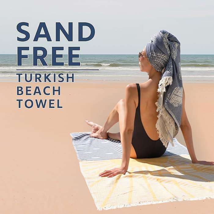 Barine Turkish Beach Towel - Large 36 x 71 | Quick Dry Beach Towel is Essential for Enjoying A Day at The Beach | Sand Free Beach Towels for Clean and Comfortable Experience (Sunset, Large) - Image 3