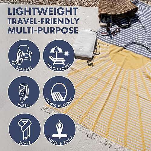 Barine Turkish Beach Towel - Large 36 x 71 | Quick Dry Beach Towel is Essential for Enjoying A Day at The Beach | Sand Free Beach Towels for Clean and Comfortable Experience (Sunset, Large) - Image 5