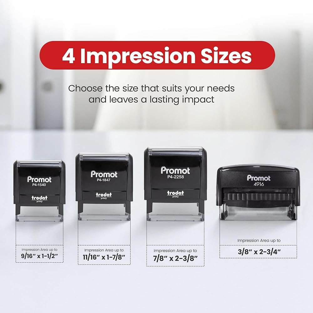 Promot Self Inking 1 Line Custom Stamp (Long) - Personalized Name Stamps for Office, Teacher, Address & Business Stamp - Choose Font & Ink Color - Return Address Rubber Stamps - Image 7