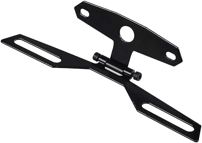 Wevdn 1 PCS Motorcycle License Plate Bracket, Adjustable Motorbike Fold License Plate Tail Light Mount Holder, Universal License Plate Holder for Scooter ATV Dirt Bike, Car Accessories - Image 1