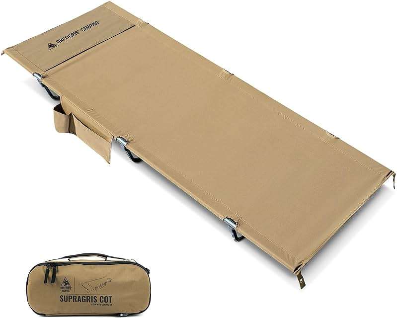 ONETIGRIS SUPRAGRIS Camping Cot, Support Up to 400lbs, Lightweight Comfortable Folding Bed for Camping, Hiking, Backpacking, Travel, Car Trips, Office Nap - Image 2