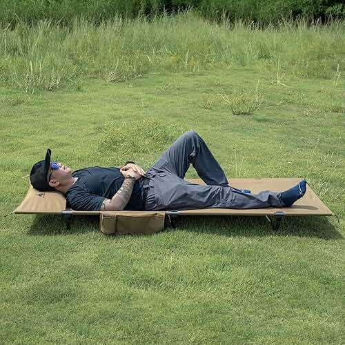 ONETIGRIS SUPRAGRIS Camping Cot, Support Up to 400lbs, Lightweight Comfortable Folding Bed for Camping, Hiking, Backpacking, Travel, Car Trips, Office Nap - Image 3