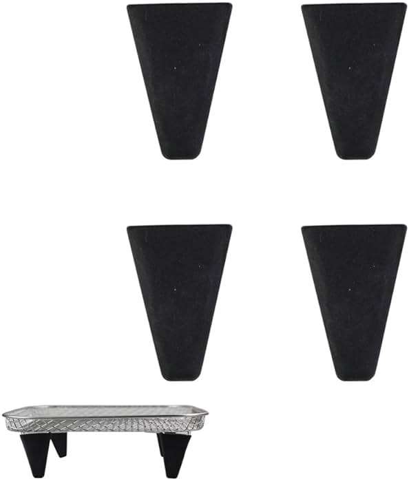 NentMent 4 Pack Dehydration Rack Heightening Feet Silicone Stand Cover Cap for Height Increasing Multi Layer Stackable Air Fryer Basket Tray Grilling Dehydrator Mesh Set with Triangle Foot - Image 1
