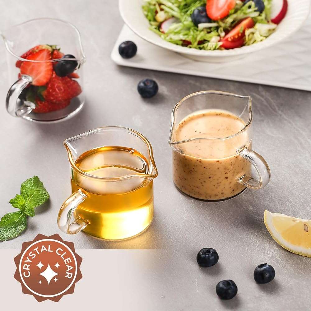 Espresso Cups Set of 2 - 4 Oz Espresso Shot Glass with Handle Double Spout Cups Clear Glass Milk Cup Espresso Accessories Great for Making Coffee Desserts Salad Dressings - Image 5