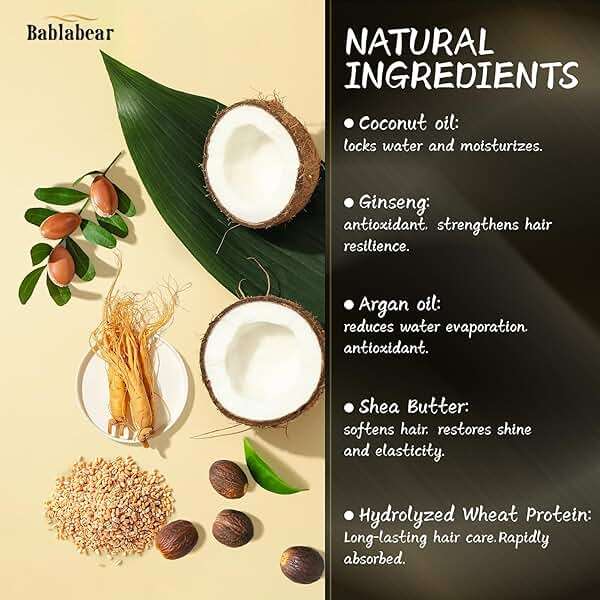 Bablabear Hair Mask for Damaged Hair,Hair Treatment for Color Treated Hair Deep Conditioner,Mascarilla Para El Cabello for Dry/Frizzy Hair.Moisturizer and Adds Shine.Hair Care for Curly Hair.500ml - Image 3