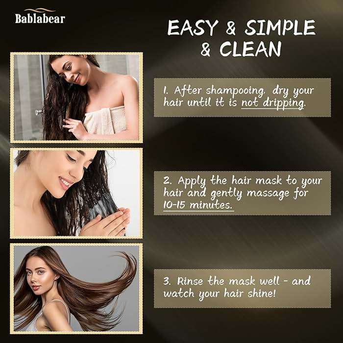 Bablabear Hair Mask for Damaged Hair,Hair Treatment for Color Treated Hair Deep Conditioner,Mascarilla Para El Cabello for Dry/Frizzy Hair.Moisturizer and Adds Shine.Hair Care for Curly Hair.500ml - Image 4
