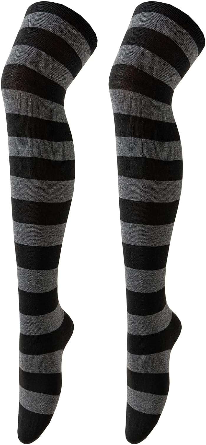 Extra Long Stripe Thigh High Socks Neon Over Knee High Socks for Women Stocking Cosplay Femboy Socks Striped Tights - Image 1