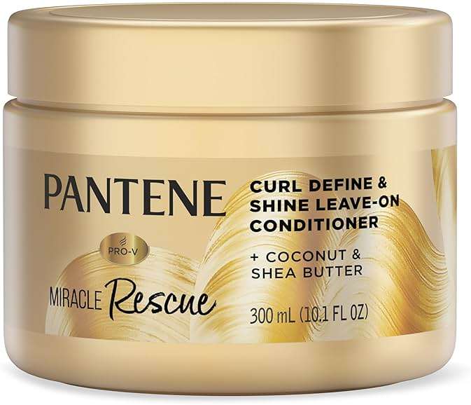 Pantene Miracle Rescue Curl Define & Shine Leave-On Conditioner, 10.1 FL OZ - Image 1