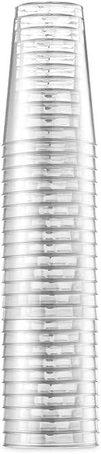 Munfix 100 Clear Plastic Cups 12 Oz Plastic Tumblers Fancy Disposable Wedding Party Cups Elegant Party Cups Recyclable and BPA-Free - Image 5