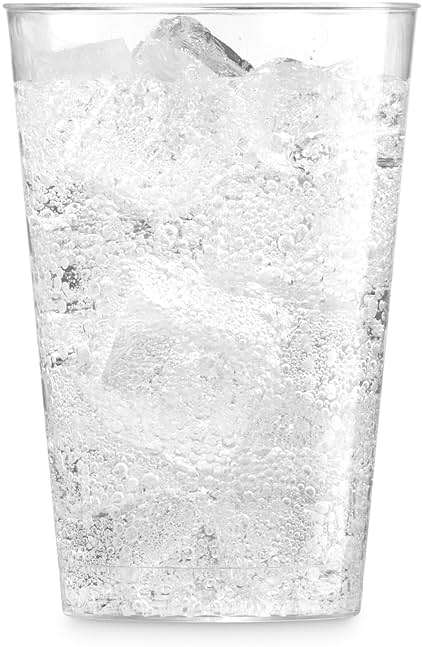 Munfix 100 Clear Plastic Cups 12 Oz Plastic Tumblers Fancy Disposable Wedding Party Cups Elegant Party Cups Recyclable and BPA-Free - Image 8