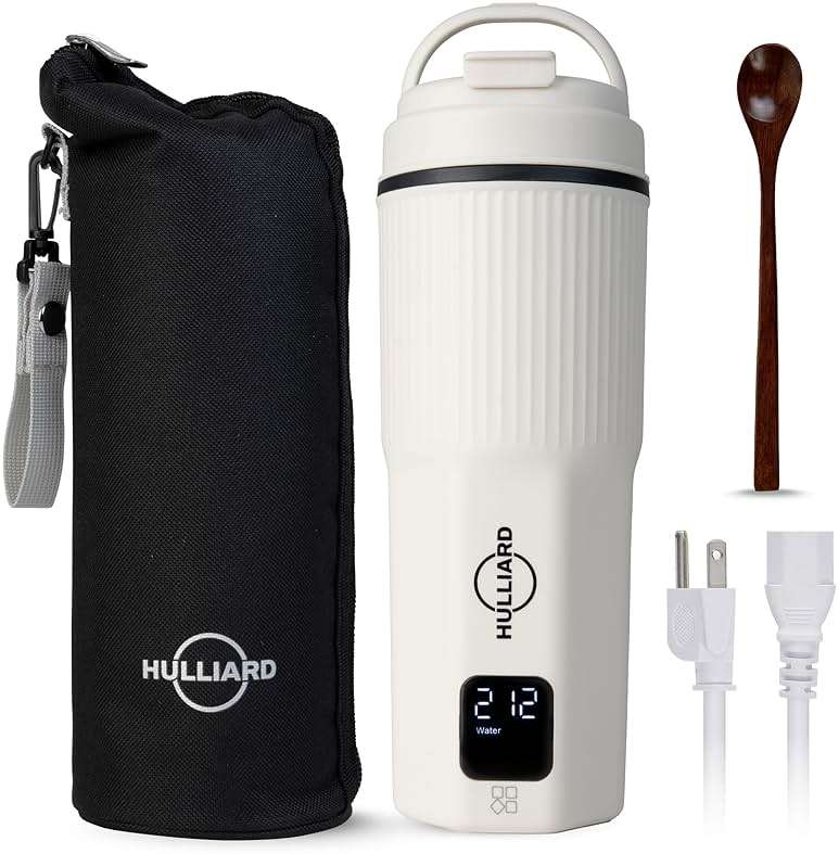HULLIARD Travel Electric Kettle, 450ml, Dual Voltage, 316 Stainless Steel | 6 temperature presets, 100–240V dual voltage, auto shut-off, 316 stainless steel interior, 450ml capacity - Image 1