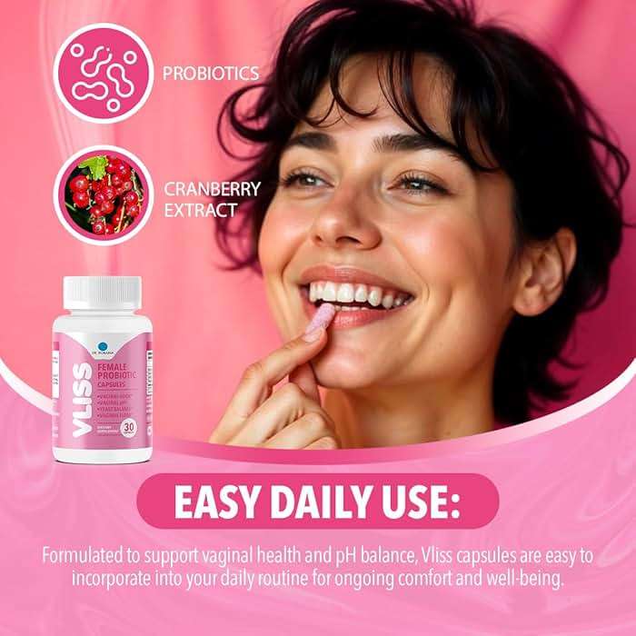 Dr. Robaina Women’s Daily Vaginal Probiotic + Cranberry & Pineapple, 5 B CFU Lactobacillus (rhamnosus, reuteri, gasseri, crispatus), pH Balance & Odor Control, Vitamin C & B-12, 30 Vegan Capsules - Image 4