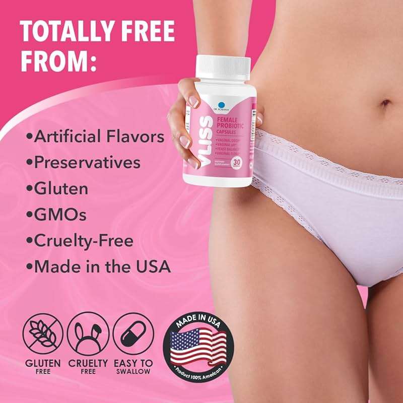 Dr. Robaina Women’s Daily Vaginal Probiotic + Cranberry & Pineapple, 5 B CFU Lactobacillus (rhamnosus, reuteri, gasseri, crispatus), pH Balance & Odor Control, Vitamin C & B-12, 30 Vegan Capsules - Image 6