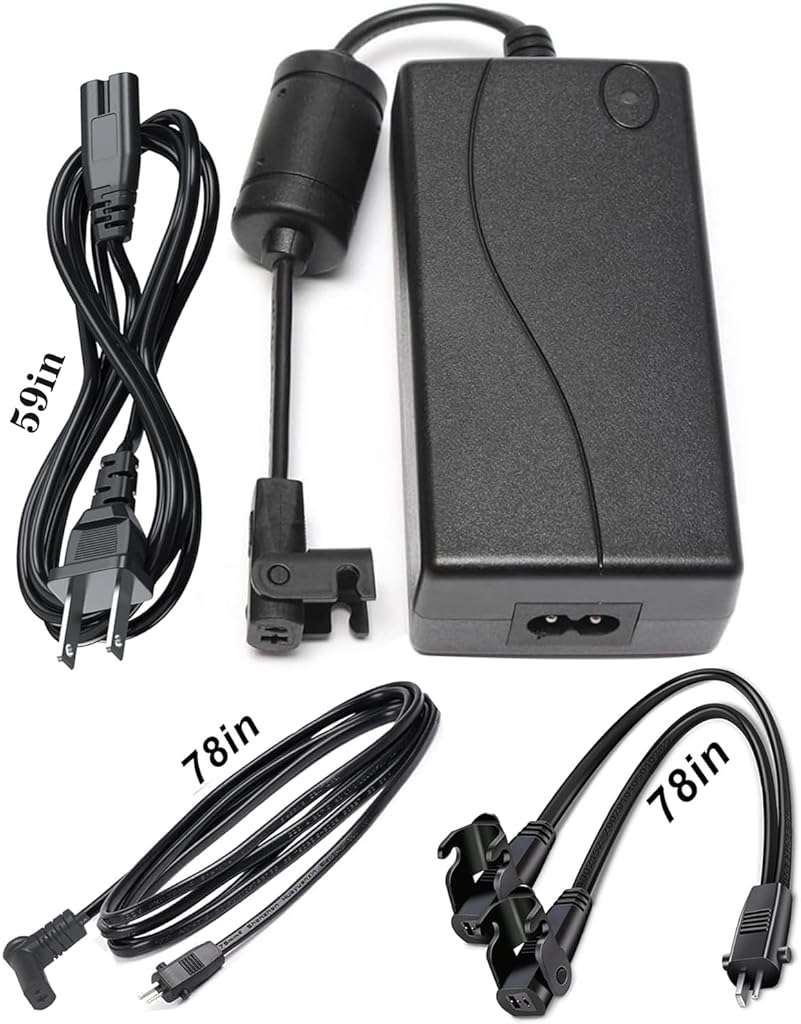 Universal Dual Motor Power Supply Transformer with AC Power Cord, L Shape DC Extension Cable and Y Splitter Cord,29V 2A Recliner Power Supply Kit-4-Piece for Recliner, Lift Chairs and Sofa - Image 2