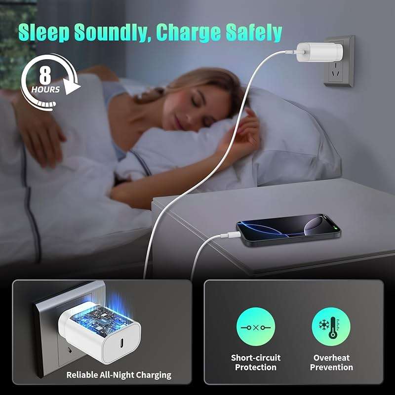 USBC Charger Block for iPhone 16 15 Pro Max Plus Charger Fast Charging,30w Usb-C Fast Charger Adapter 6+10Ft USB Type C to USB C Cable for I Phone 16 15 ProMax Plus iPad Pro Air Mini-30 Watt Certified - Image 3