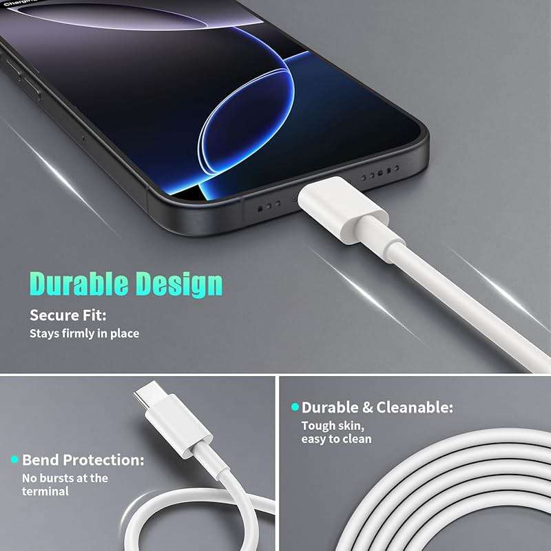 USBC Charger Block for iPhone 16 15 Pro Max Plus Charger Fast Charging,30w Usb-C Fast Charger Adapter 6+10Ft USB Type C to USB C Cable for I Phone 16 15 ProMax Plus iPad Pro Air Mini-30 Watt Certified - Image 4
