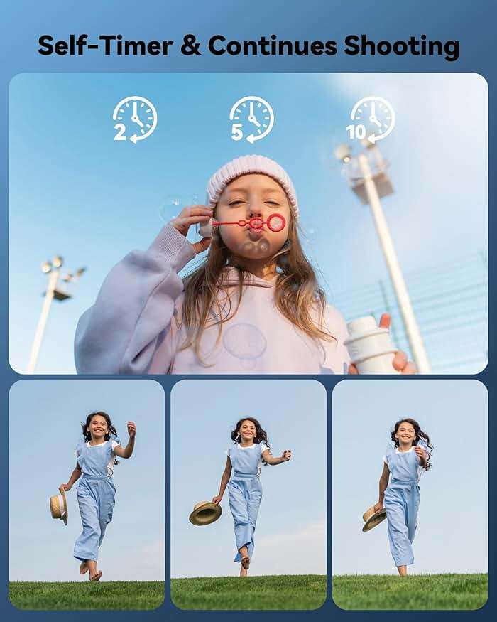 Digital Camera for Kids: Pink Camera for Teens - Christmas Birthday Gifts for Girls 8-10 - 16X Zoom Shoot Cam for Ages 8-13 - Compact Camera for 6 7 8 9 10 Years Old- Toys for Kid Children Toddler - Image 5