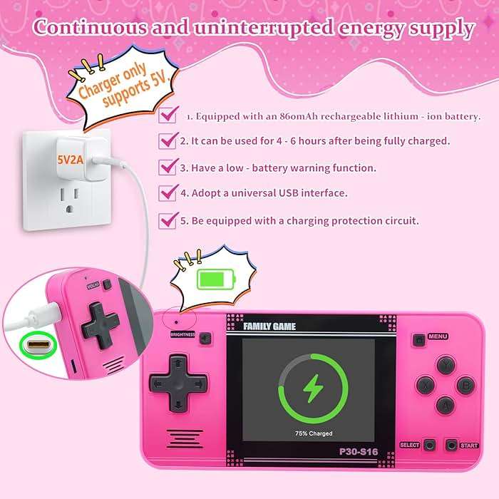 Handheld Game for Kids -Preloaded 220 Retro Video Games, Portable Gaming Player with Rechargeable Battery 3.0" LCD Screen, Mini Arcade Electronic Toy Gifts for Boys Girls (Red) - Image 3