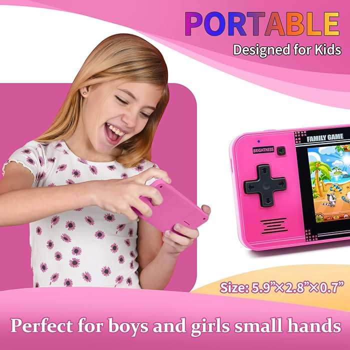 Handheld Game for Kids -Preloaded 220 Retro Video Games, Portable Gaming Player with Rechargeable Battery 3.0" LCD Screen, Mini Arcade Electronic Toy Gifts for Boys Girls (Red) - Image 4