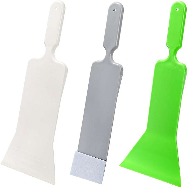 ZAVOOS 3 Pieces Window Tint Tools, Long Handle Auto Bulldozer Squeegee Scrubber Paddle Squeegee Kit, Flat Glass Scraper Cleaning Tool for Car Front Windows Rear Glass - Image 1