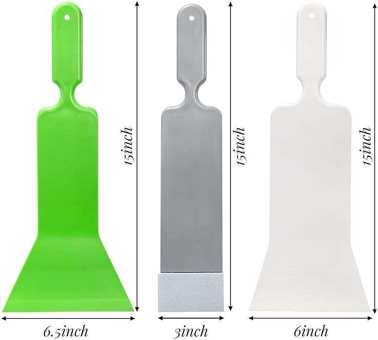 ZAVOOS 3 Pieces Window Tint Tools, Long Handle Auto Bulldozer Squeegee Scrubber Paddle Squeegee Kit, Flat Glass Scraper Cleaning Tool for Car Front Windows Rear Glass - Image 3