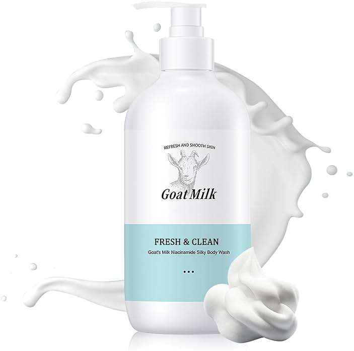 Goat Milk Body Wash,Gentle Silk Soft Foaming Milk Bath,Moisturizing Body Cleanser for All Skin - Image 1