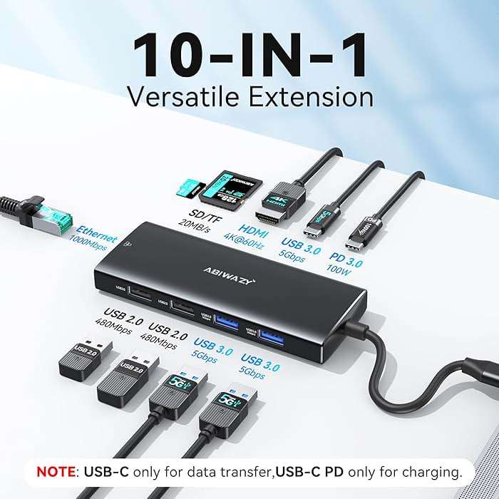 USB C Docking Station Dual Monitor for Dell/HP/Lenovo/Surface Laptop, 15 in 1 Triple Display Multiport Adapter Hub, USBC Dock Dongle with 2 HDMI+VGA+6 USB C/A+Button+100W PD+Ethernet+SD/TF+Audio - Image 2