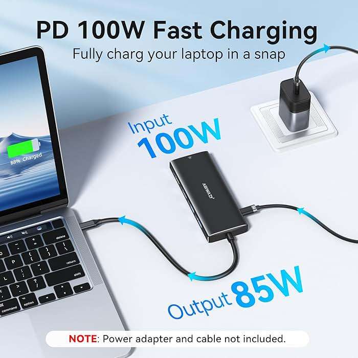 USB C Docking Station Dual Monitor for Dell/HP/Lenovo/Surface Laptop, 15 in 1 Triple Display Multiport Adapter Hub, USBC Dock Dongle with 2 HDMI+VGA+6 USB C/A+Button+100W PD+Ethernet+SD/TF+Audio - Image 6