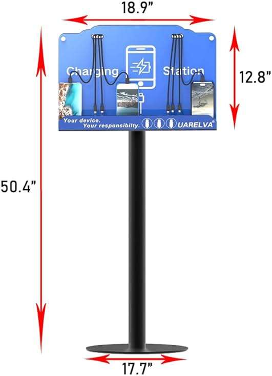 Floor Stand Cell Phone Charging Station for Multiple Device | 8 Charging Ports Charger Station | Compatible with Smartphone Tablets | Applicated for Library, School, Hotel, Shopping Malls, Airport - Image 2