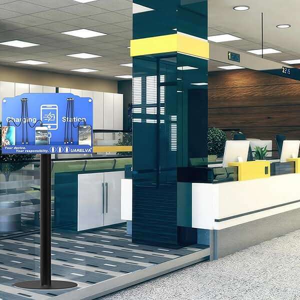 Floor Stand Cell Phone Charging Station for Multiple Device | 8 Charging Ports Charger Station | Compatible with Smartphone Tablets | Applicated for Library, School, Hotel, Shopping Malls, Airport - Image 3