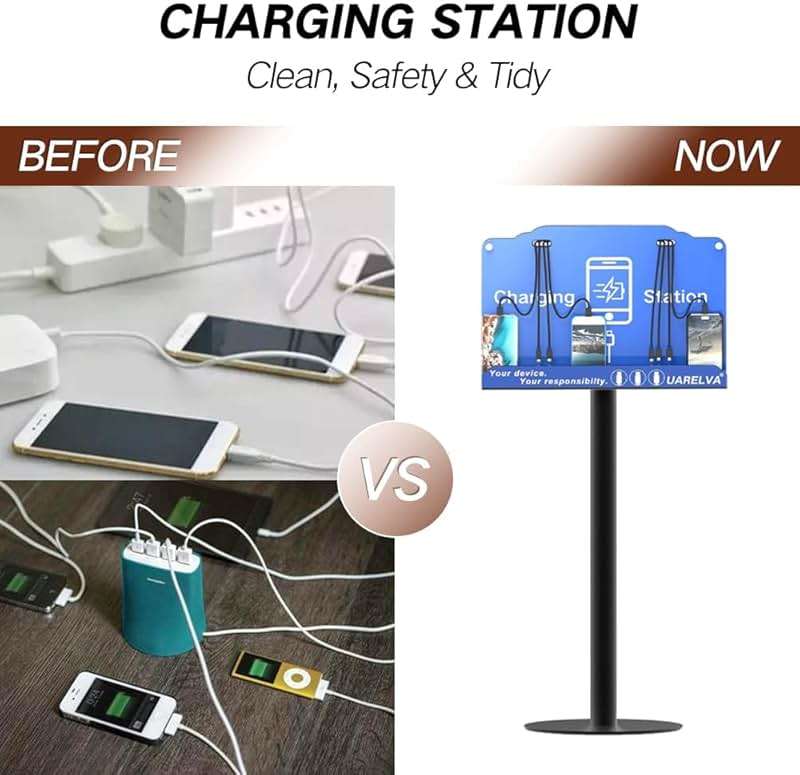 Floor Stand Cell Phone Charging Station for Multiple Device | 8 Charging Ports Charger Station | Compatible with Smartphone Tablets | Applicated for Library, School, Hotel, Shopping Malls, Airport - Image 5